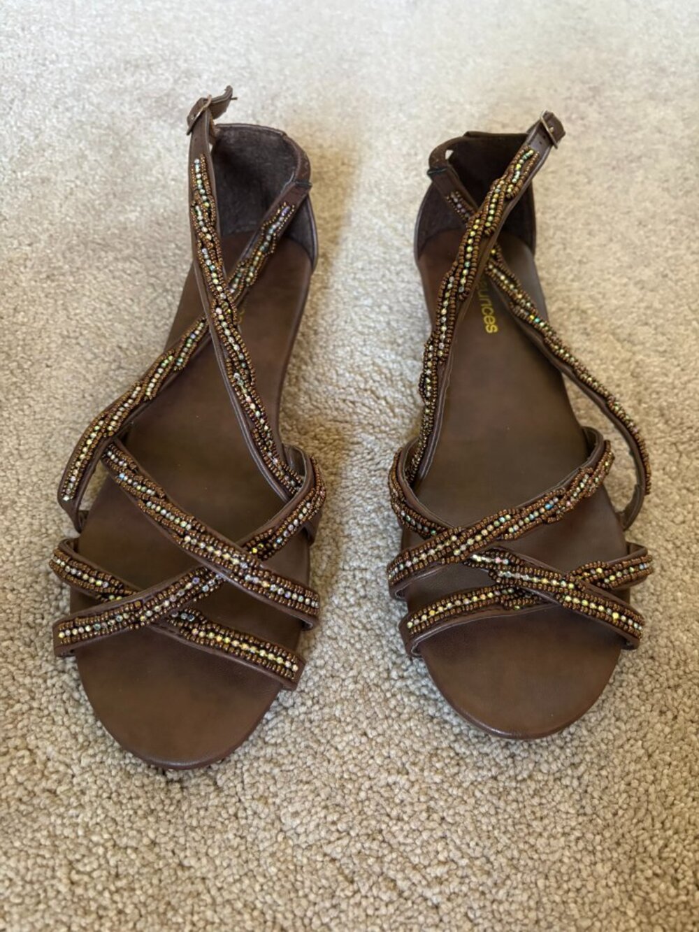 Maurices Strappy Rhinestone Sandals